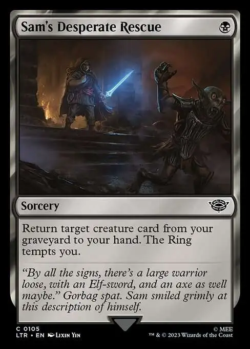 Magic The Gathering Lord of the Rings Tales of Middle-Earth Single Card  Common Sams Desperate Rescue 105 - ToyWiz