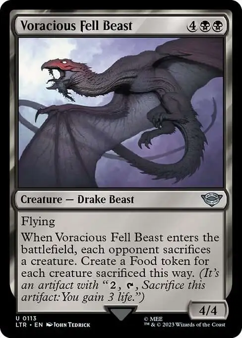 MtG Lord of the Rings Tales of Middle-Earth Uncommon Voracious Fell Beast  #113