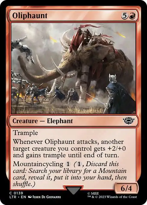 Magic The Gathering Lord of the Rings Tales of Middle-Earth Single Card Common Oliphaunt 139 - ToyWiz Magic The Gathering Lord of the Rings Tales of Middle-Earth Single Card Common Oliphaunt 139 - ToyWiz