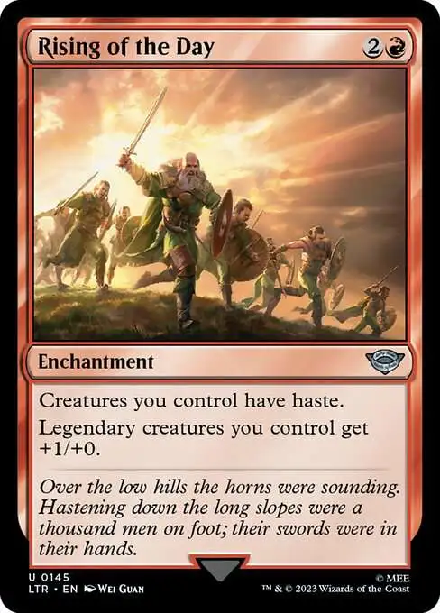 Magic The Gathering Lord of the Rings Tales of Middle-Earth Single Card  Uncommon Rising of the Day 145 - ToyWiz