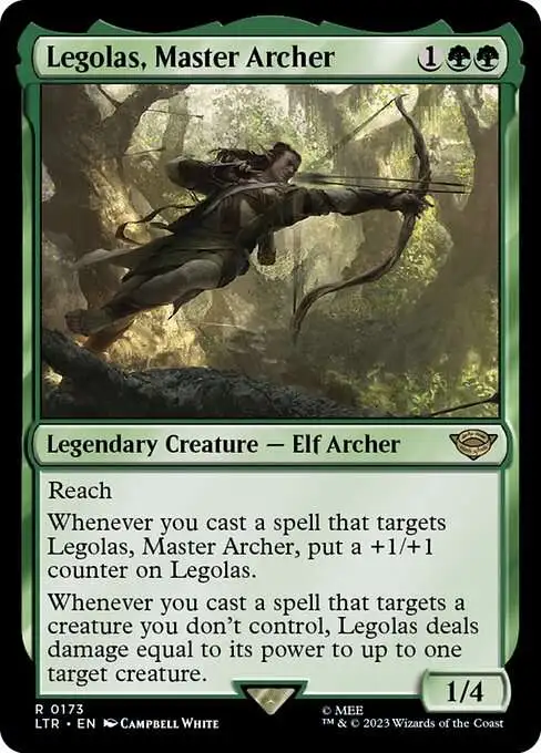 Magic The Gathering Lord of the Rings Tales of Middle-Earth Single Card  Rare Legolas, Master Archer 173 Prerelease - ToyWiz