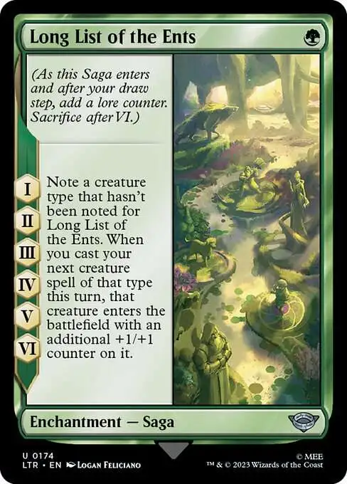 MtG Lord of the Rings Tales of Middle-Earth Uncommon Long List of the Ents #174 MtG Lord of the Rings Tales of Middle-Earth Uncommon Long List of the Ents #174