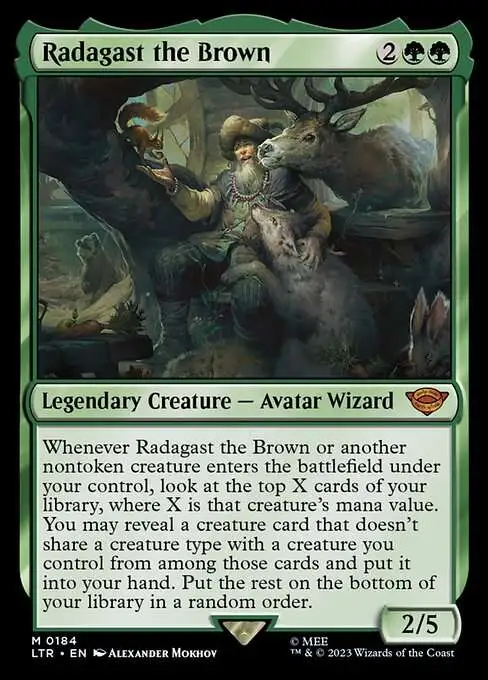 Magic The Gathering Lord of the Rings Tales of Middle-Earth Single Card  Mythic Rare Radagast the Brown 184 Prerelease - ToyWiz