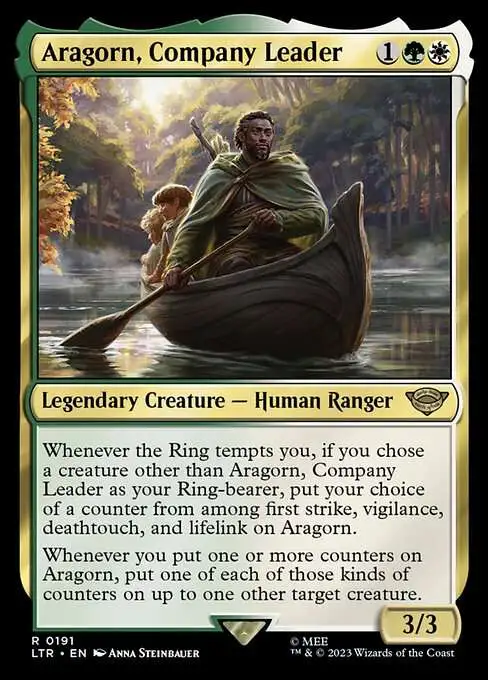 MtG Lord of the Rings Tales of Middle-Earth Rare Aragorn, Company Leader  #191