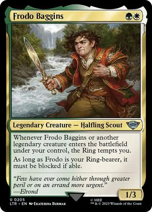 Magic The Gathering Lord of the Rings Tales of Middle-Earth Single Card  Uncommon Frodo Baggins 205 Prerelease - ToyWiz
