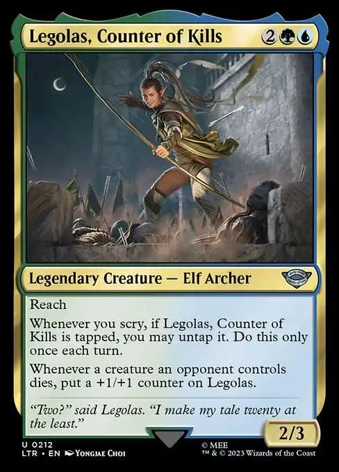 MtG Lord of the Rings Tales of Middle-Earth Uncommon Legolas, Counter of Kills #212
