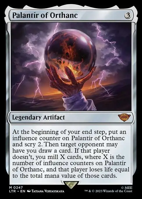 Magic The Gathering Lord of the Rings Tales of Middle-Earth Single Card  Mythic Rare Palantir of Orthanc 247 Prerelease - ToyWiz