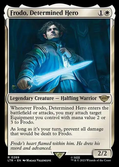 Magic The Gathering Lord of the Rings Tales of Middle-Earth Single Card Rare Frodo, Determined Hero 289 Starter Deck FOIL - ToyWiz Magic The Gathering Lord of the Rings Tales of Middle-Earth Single Card Rare Frodo, Determined Hero 289 Starter Deck FOIL - ToyWiz