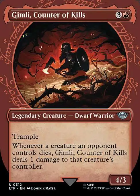 Magic The Gathering Lord of the Rings Tales of Middle-Earth Single Card Uncommon Gimli, Counter of Kills 312 Showcase - ToyWiz Magic The Gathering Lord of the Rings Tales of Middle-Earth Single Card Uncommon Gimli, Counter of Kills 312 Showcase - ToyWiz