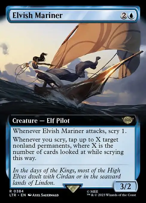 Magic The Gathering Lord of the Rings Tales of Middle-Earth Single Card Rare  Elvish Mariner 384 Extended Art FOIL - ToyWiz