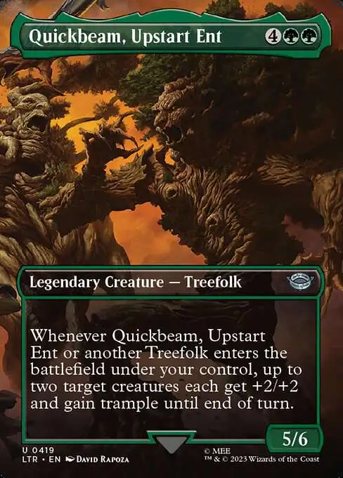 MtG Lord of the Rings Tales of Middle-Earth Uncommon Quickbeam, Upstart Ent #419 [Scene Card]