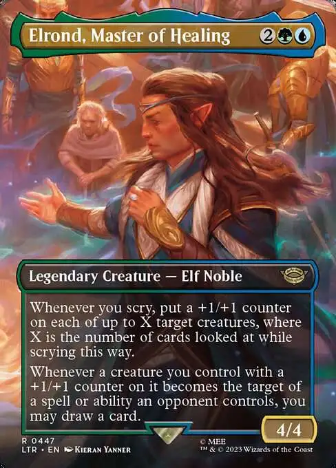 MtG Lord of the Rings Tales of Middle-Earth Rare Elrond, Master of Healing #447 [Scene Card]