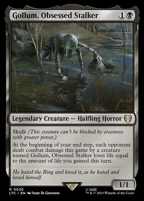 Gollum, Obsessed Stalker {Borderless}- MTG Lord Of The Rings Rare