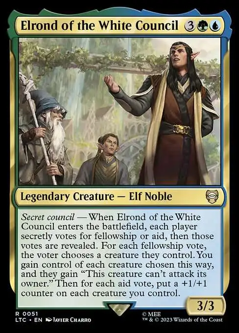 Magic The Gathering Lord of the Rings Tales of Middle-Earth Commander  Single Card Rare Elrond of the White Council 51 - ToyWiz