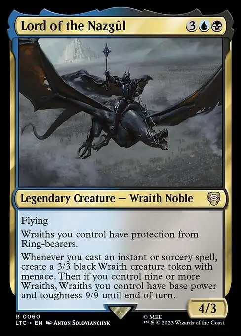 Magic The Gathering Lord of the Rings Tales of Middle-Earth Commander  Single Card Rare Lord of the Nazgul 60 FOIL - ToyWiz