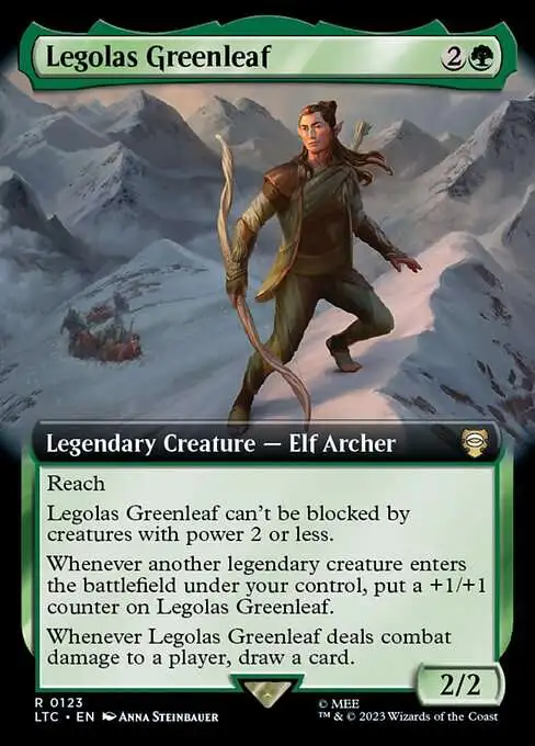 MtG Lord of the Rings Tales of Middle-Earth Commander Rare Legolas Greenleaf #123 [Extended Art]