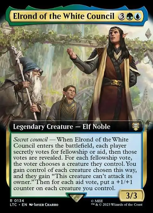Magic The Gathering Lord of the Rings Tales of Middle-Earth Commander  Single Card Rare Elrond of the White Council 134 Extended Art - ToyWiz
