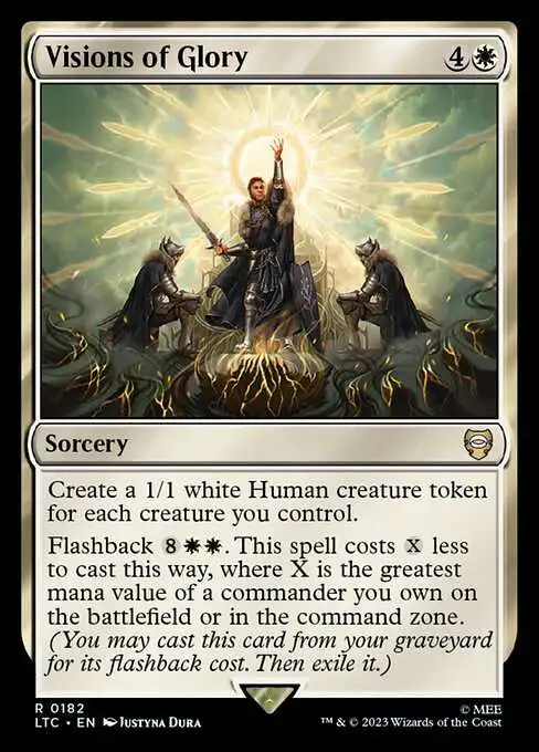 Magic The Gathering Lord of the Rings Tales of Middle-Earth Commander  Single Card Rare Visions of Glory 182 FOIL - ToyWiz