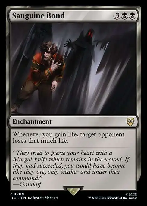 Magic The Gathering Lord of the Rings Tales of Middle-Earth Commander Single Card Rare Sanguine Bond 208 - ToyWiz Magic The Gathering Lord of the Rings Tales of Middle-Earth Commander Single Card Rare Sanguine Bond 208 - ToyWiz