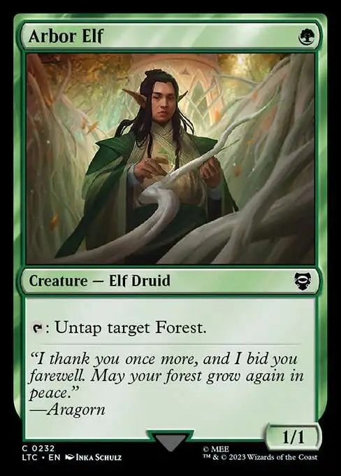 Magic The Gathering Lord of the Rings Tales of Middle-Earth Commander  Single Card Common Arbor Elf 232 - ToyWiz