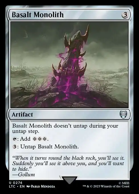 Magic The Gathering Lord of the Rings Tales of Middle-Earth Commander Single Card Uncommon Basalt Monolith 274 - ToyWiz Magic The Gathering Lord of the Rings Tales of Middle-Earth Commander Single Card Uncommon Basalt Monolith 274 - ToyWiz