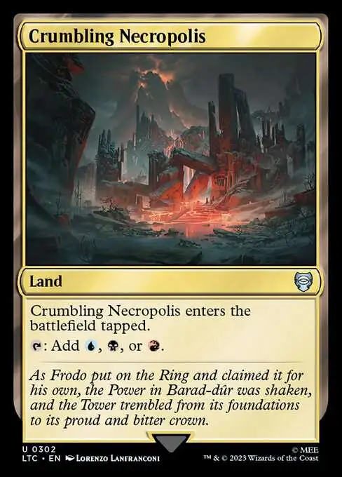 MtG Lord of the Rings Tales of Middle-Earth Commander Uncommon Crumbling Necropolis #302