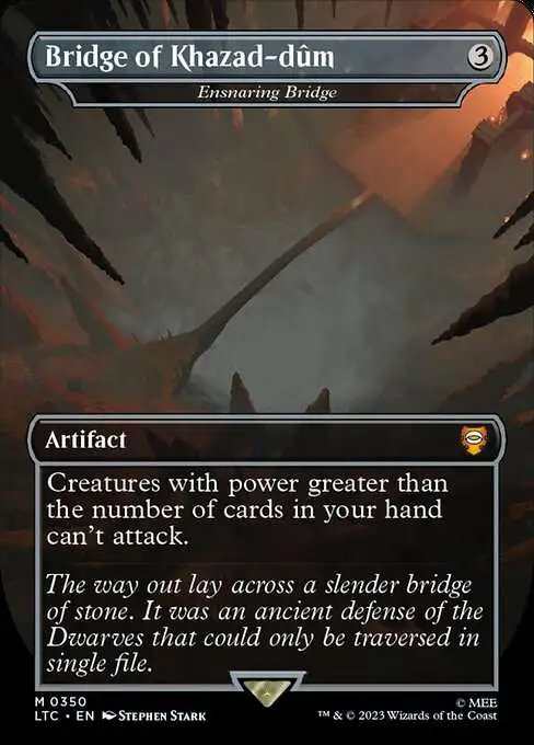 MtG Lord of the Rings Tales of Middle-Earth Commander Mythic Rare Bridge of Khazad-dum #350 [Alternate Art Borderless]