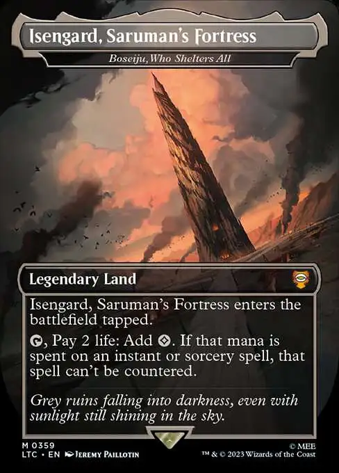 Magic The Gathering Lord of the Rings Tales of Middle-Earth Commander  Single Card Mythic Rare Isengard, Sarumans Fortress 359 Alternate Art  Borderless - ToyWiz