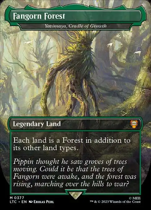 MtG Lord of the Rings Tales of Middle-Earth Commander Mythic Rare Fangorn Forest #377 [Alternate Art Borderless FOIL]