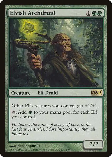 MtG 2011 Core Set Rare Elvish Archdruid #171 [CHINESE FOIL]