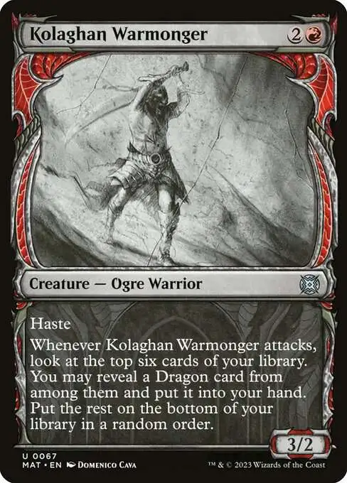 Magic The Gathering March of the Machine The Aftermath Single Card Uncommon  Kolaghan Warmonger 67 Showcase FOIL - ToyWiz