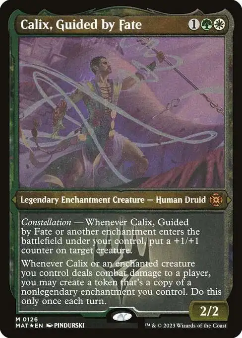 Magic The Gathering March of the Machine The Aftermath Single Card Mythic Rare Calix, Guided by Fate 126 Etched Foil - ToyWiz Magic The Gathering March of the Machine The Aftermath Single Card Mythic Rare Calix, Guided by Fate 126 Etched Foil - ToyWiz
