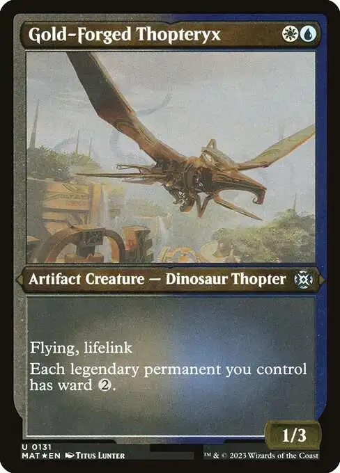 MtG March of the Machine: The Aftermath Uncommon Gold-Forged Thopteryx #131 [Etched Foil]