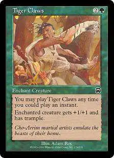 MtG Trading Card Game Mercadian Masques Common Foil Tiger Claws #279