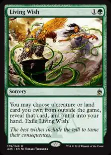 MtG Trading Card Game Masters 25 Rare Foil Living Wish #179