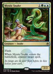 MtG Trading Card Game Masters 25 Rare Foil Mystic Snake #208