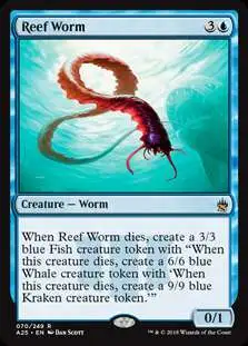 MtG Trading Card Game Masters 25 Rare Foil Reef Worm #70