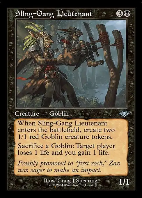 mtg cards with lieutenant Magic The Gathering - Modern Horizons - Sling-Gang Lieutenant