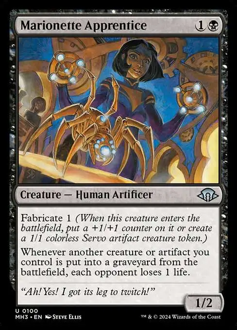 MtG Modern Horizons 3 Uncommon Marionette Apprentice #100