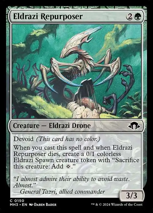 mtg eldrazi cards Magic The Gathering Modern Horizons 3 Single Card Common Repurposer 150 FOIL Exile Rise of the Eldrazi. Subtype: Eldrazi, 194 cards |