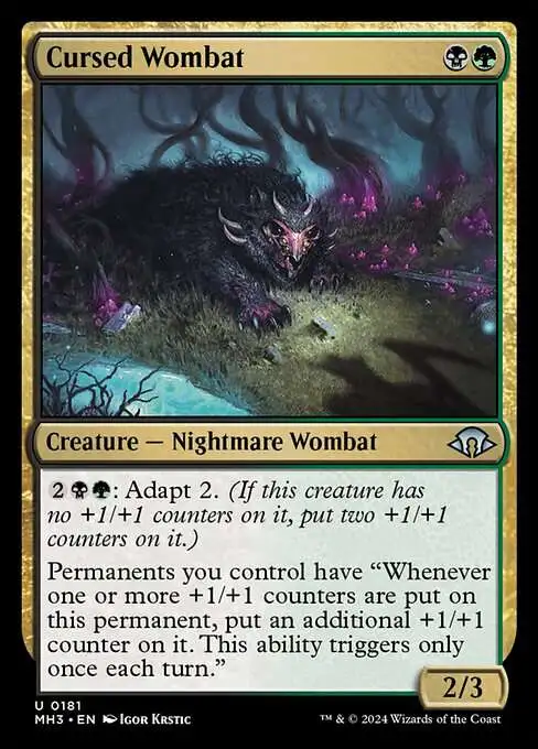 MtG Modern Horizons 3 Uncommon Cursed Wombat #181