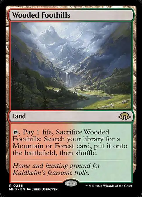 MtG Modern Horizons 3 Rare Foil Wooded Foothills #236