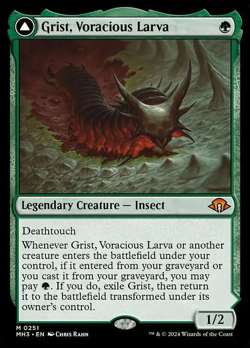 MtG Modern Horizons 3 Mythic Rare Foil Grist, Voracious Larva // Grist, the Plague Swarm #251