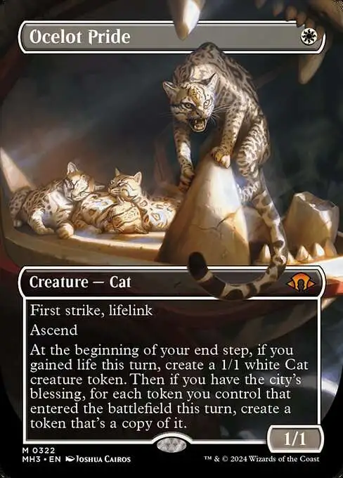 MtG Modern Horizons 3 Mythic Rare Ocelot Pride #322 [Borderless FOIL]