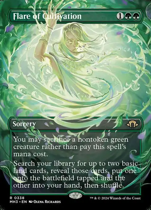 Magic The Gathering Modern Horizons 3 Single Card Rare Flare of Cultivation  338 Borderless - ToyWiz