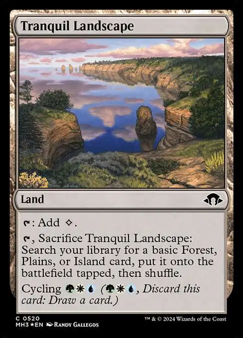 Magic The Gathering Modern Horizons 3 Single Card Common Tranquil Landscape  520 Ripple Foil - ToyWiz
