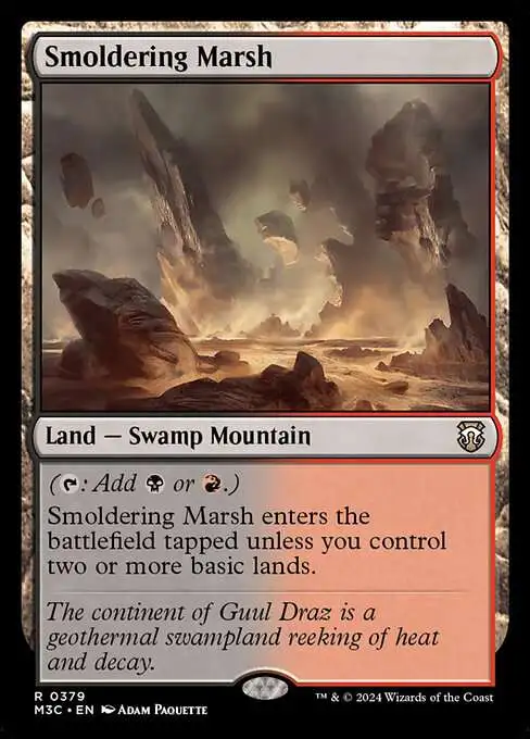 MtG Modern Horizons 3 Commander Rare Smoldering Marsh #379