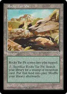 MtG Mirage Uncommon Rocky Tar Pit [Moderately Played]
