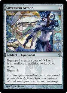 MtG Mirrodin Besieged Uncommon Silverskin Armor #132