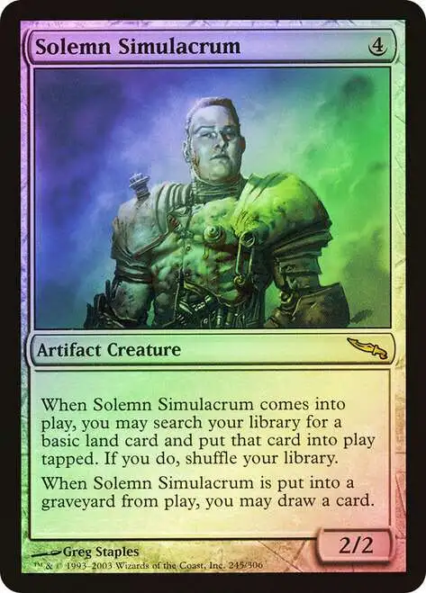 MtG Mirrodin Rare Foil Solemn Simulacrum #245